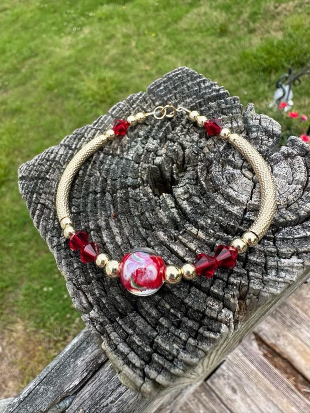 Gold filled beaded 7inch women’s bangle